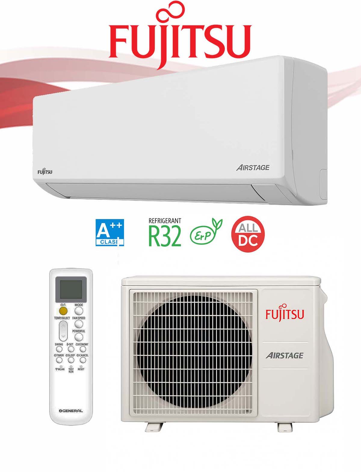 Fujitsu-ASY35-KN aire acondicionado split pared 3,4 kW