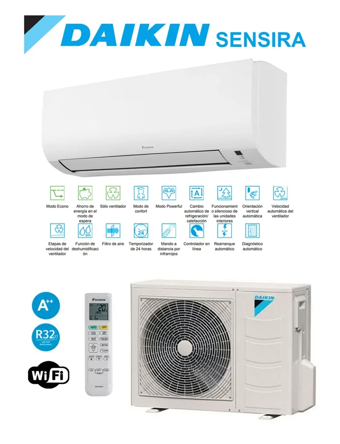 Aire acondicionado Daikin Sensira 25, vista ampliada